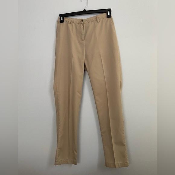 Lands' End Women's Tan Pants Stretch High Waist Straight Leg Size 4 Petite - Picture 2 of 11